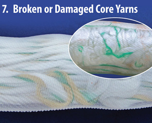 Broken or Damaged Core Yarns